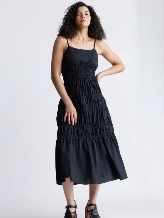 Buffalo David Bitton Dresses & Skirts - NWT Size Small Buffalo David Bitton Black Smocked Ruching Midi Dress Cotton